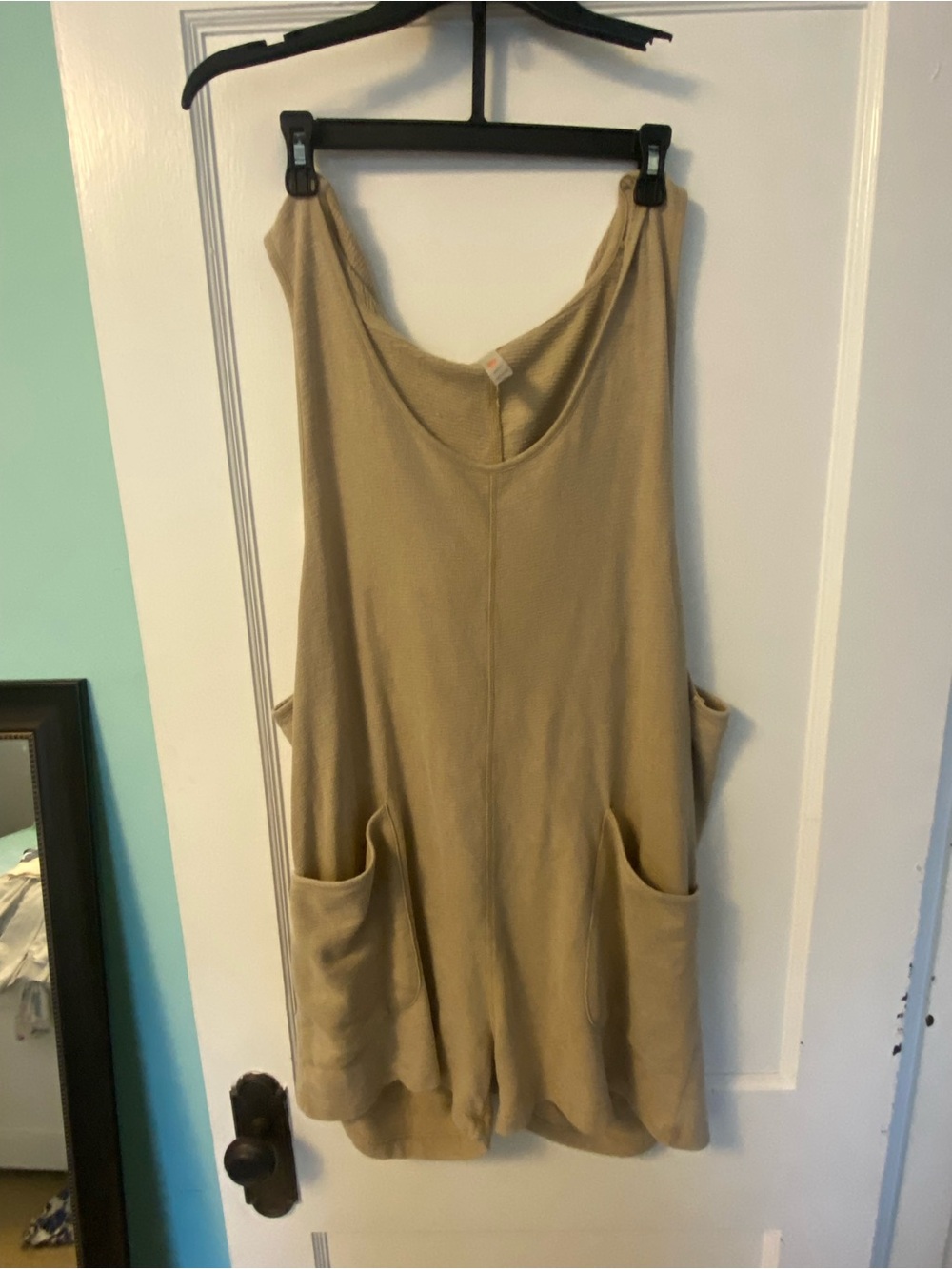 Lauriebelles Boutique Mono B Khaki Tank Romper with Front Pockets